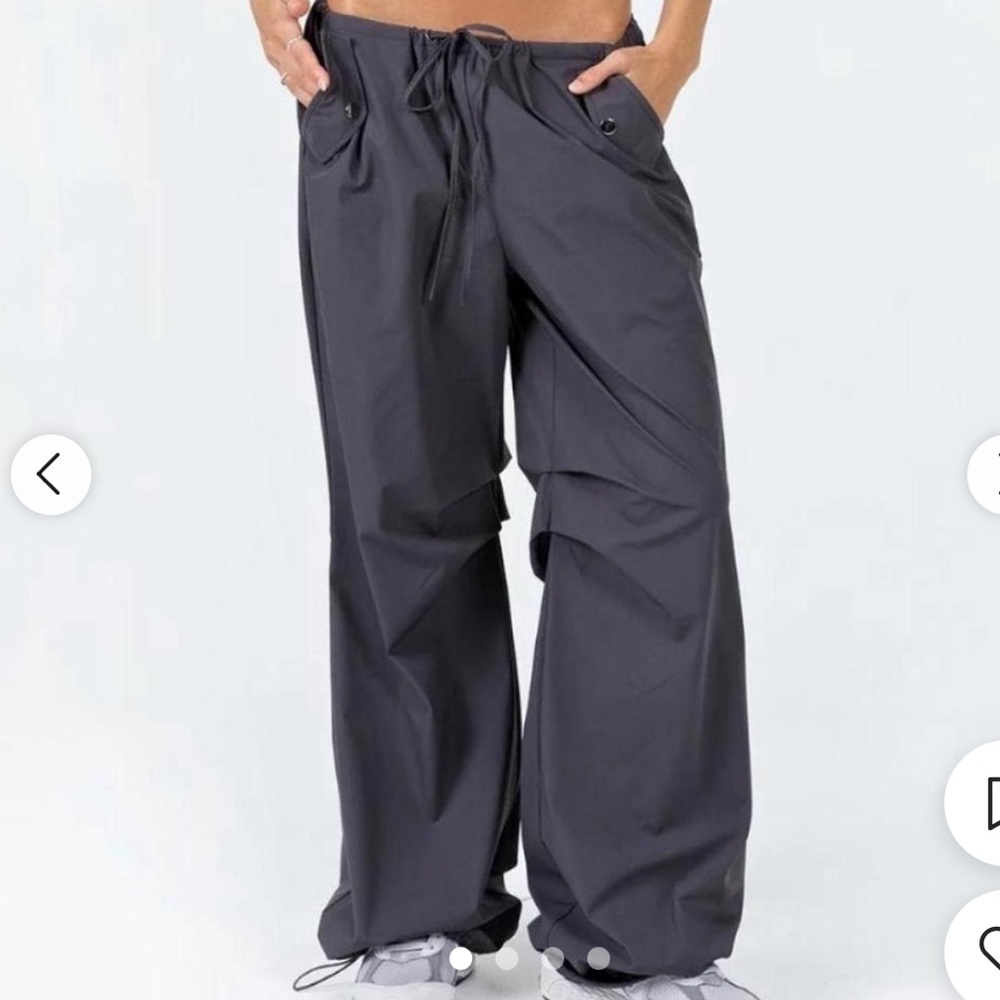 Princess Polly Charcoal and Black Wide Leg Pants